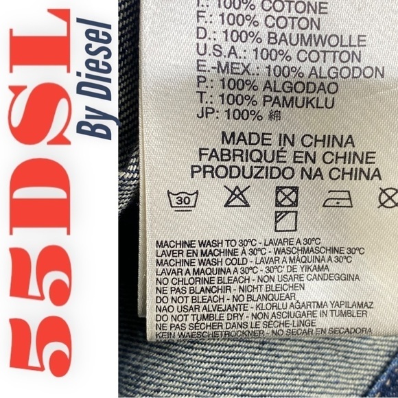 55 DSL BY DIESEL Vintage ‘90s 100% Cotton Southwest Embroidered Denim Jacket, S - Picture 6 of 9